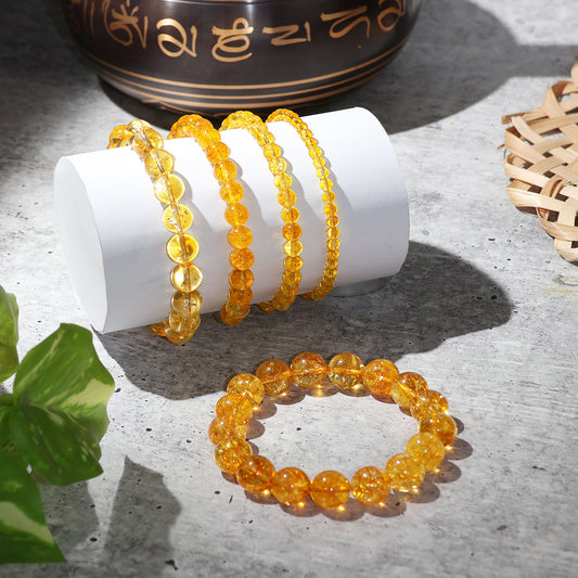 Citrine Round Beads Bracelet
