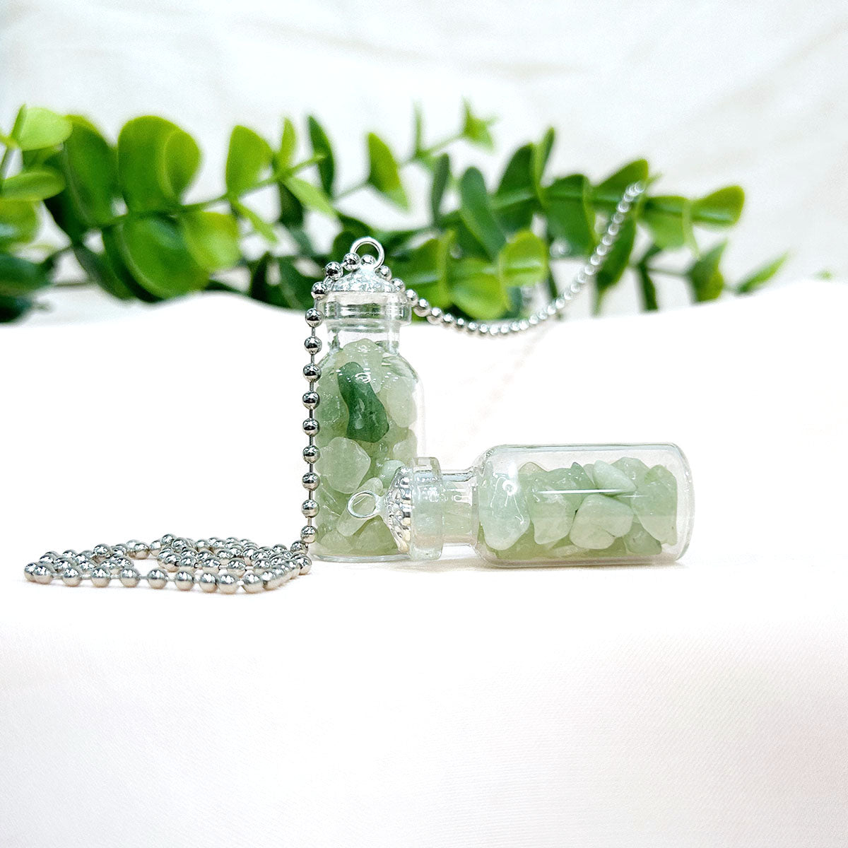 Green Aventurine Chips Bottle Pendant