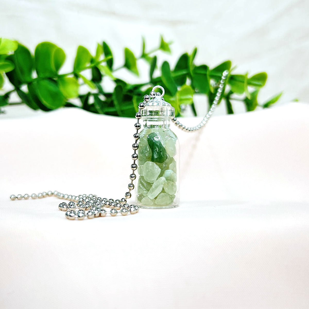 Green Aventurine Chips Bottle Pendant