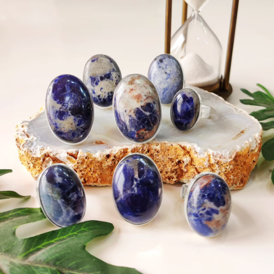 Oval & Drop Shape Sodalite Rings