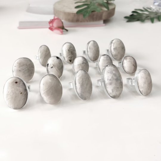 Oval/Drop Moonstone Rings