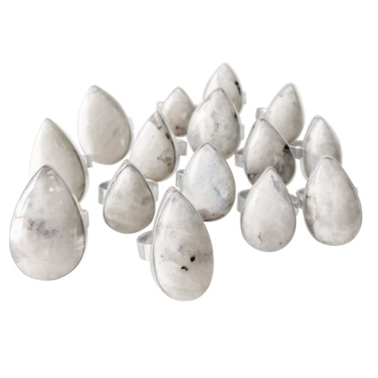 Oval/Drop Moonstone Rings