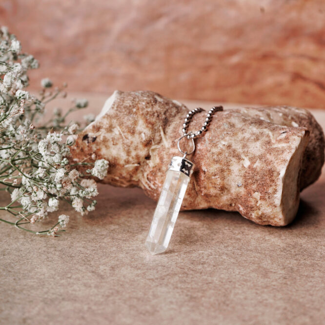 Clear Quartz Pencil Pendant