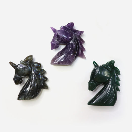 Amethyst, Labradorite, Green Jade Crystal Unicorn