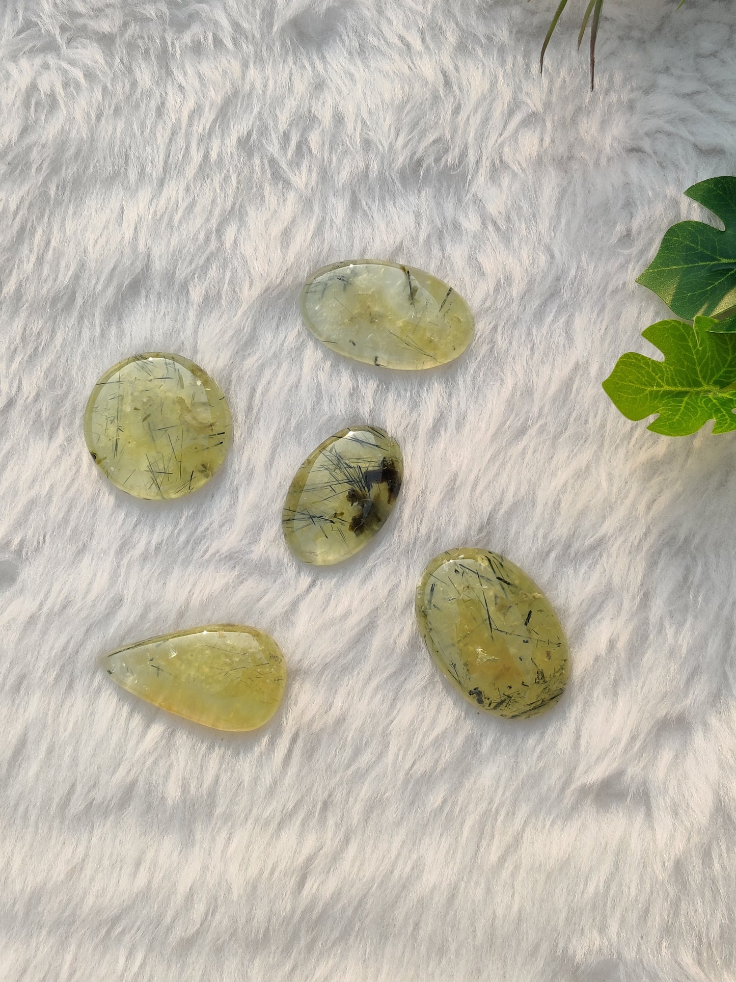 Yellow Prehnite Cabochons