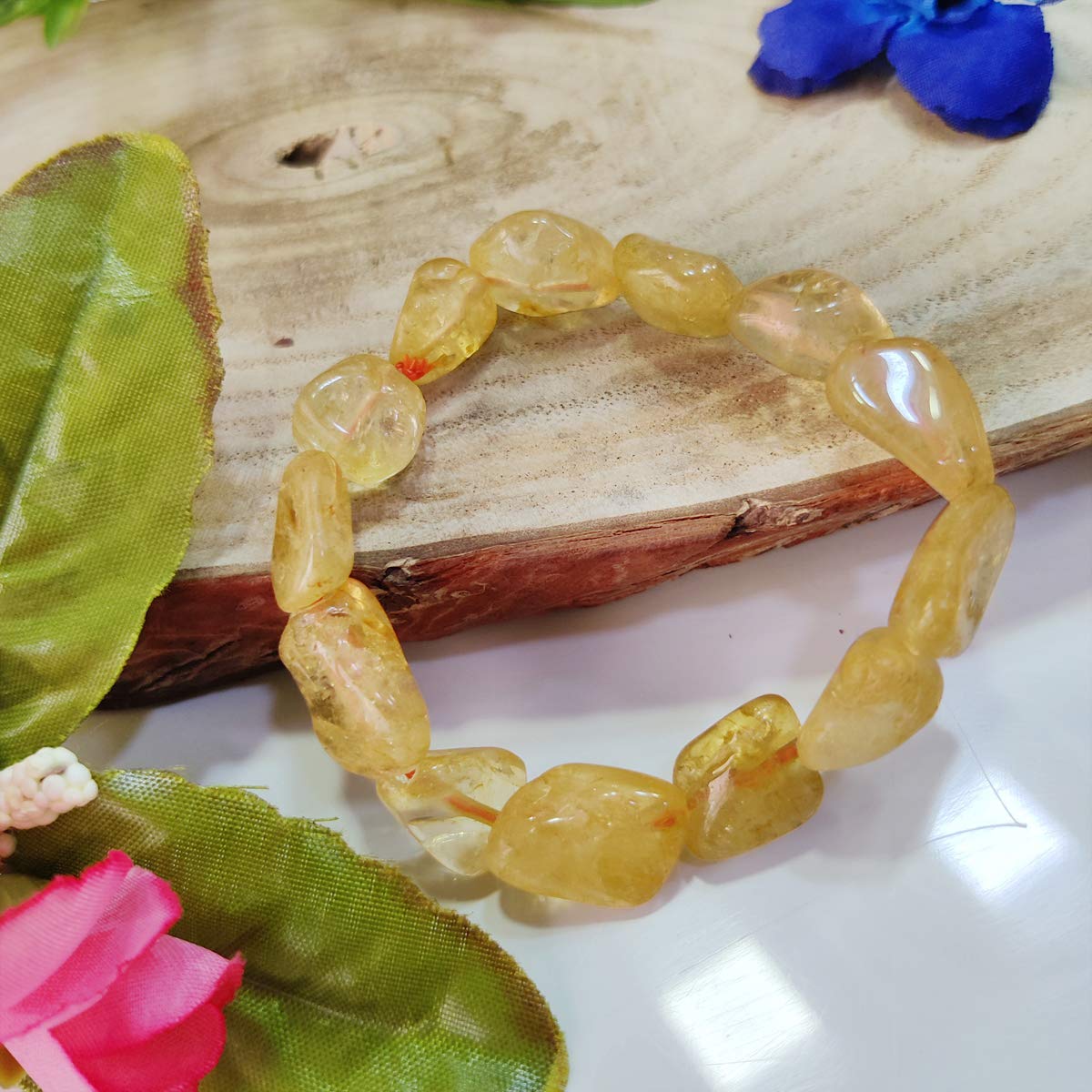 12 mm Yellow Citrine Tumble Bracelet