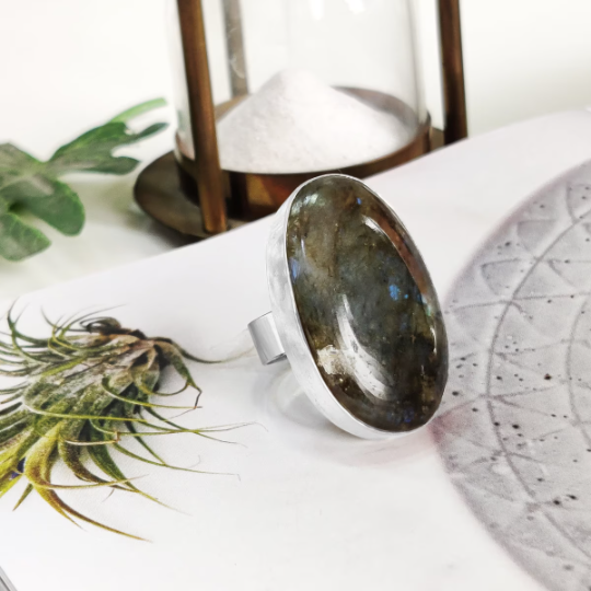 Oval, Drop & Rectangle Shape Flashy Labradorite Rings
