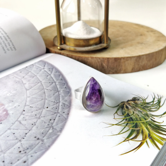 Oval & Drop Shape Amethyst Rings