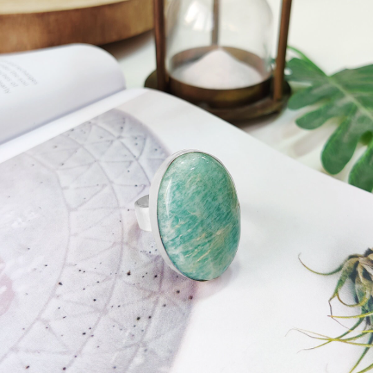 Oval & Drop Shape Amazonite Rings